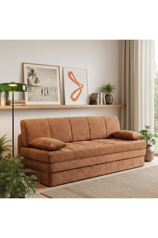 Banquette convertible Luma - Terracota - 3 places - Revêtement en tissu