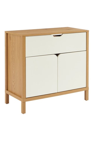 Meuble de salle de bain 2 portes en bois d’hévéa Kilda - 80 x 75 x 39 cm