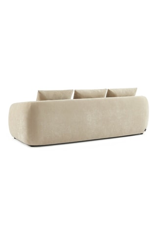 Canapé convertible Paz - Beige - 3 places - Revêtement en tissu chenille