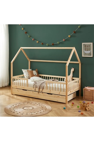 Lit cabane avec sommier Tiny - Naturel