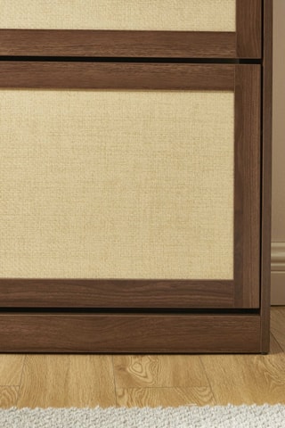 Meuble à chaussures 2 abattants en bois d’hévéa Haria - 80 x 92 x 25 cm