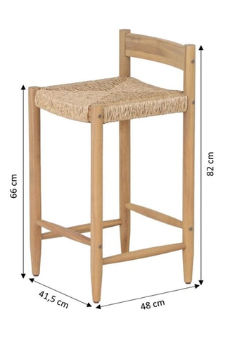 2 tabourets de bar en acacia Teva - 41,5 x 82 x 43 cm