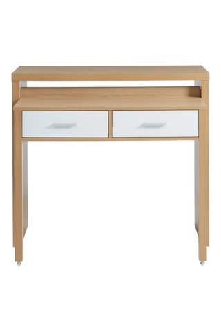 Bureau extensible 2 tiroirs Studio - Imitation bois