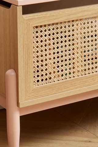 Coffre à jouets Pablo - 74 x 47,5 x 40 cm - Marron et rose