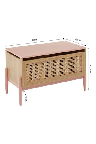 Coffre à jouets Pablo - 74 x 47,5 x 40 cm - Marron et rose