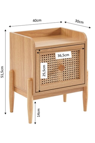 Table de chevet Pablo - Imitation bois