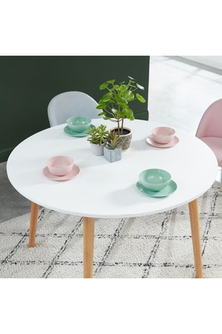 Table extensible en bois d’hévéa massif Oracle - Jusqu'à 6 personnes - 120/126 x 75 x 120 cm