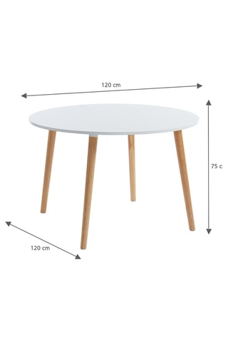 Table extensible en bois d’hévéa massif Oracle - Jusqu'à 6 personnes - 120/126 x 75 x 120 cm