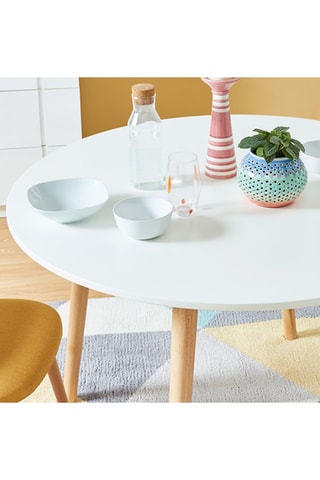 Table à manger en bois d’hévéa massif Oratello - 120 x 76 x 120 cm