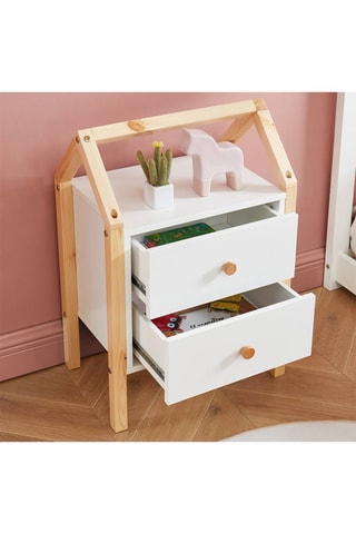 Table de chevet enfant 2 tiroirs Tiny - 46 x 67 x 30 cm