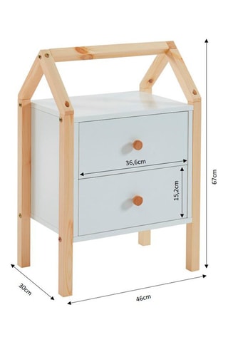 Table de chevet enfant 2 tiroirs Tiny - 46 x 67 x 30 cm