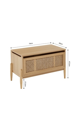 Coffre de rangement en rotin 1 tiroir Pablo - 74 x 47,5 x 40 cm