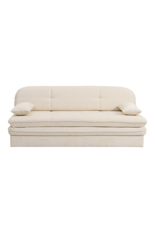 Banquette convertible Cila -  Beige - Beige - Revêtement en tissu