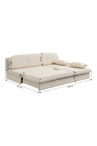 Banquette convertible Cila -  Beige - Beige - Revêtement en tissu
