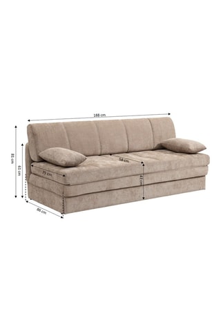 Banquette convertible Luma - Taupe - 3 places - Revêtement en tissu