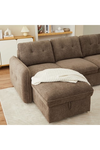 Canapé d'angle convertible et réversible en bois Impa -  Marron - 4 places - En polyester