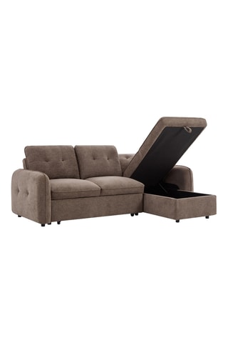 Canapé d'angle convertible et réversible en bois Impa -  Marron - 4 places - En polyester