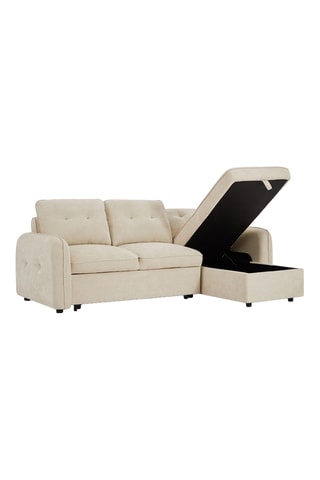 Canapé d'angle convertible et réversible en bois Impa -  Beige - 4 places - En ployester