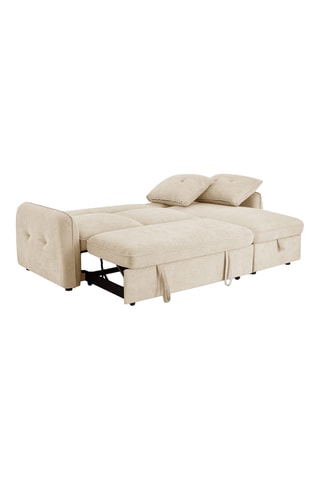 Canapé d'angle convertible et réversible en bois Impa -  Beige - 4 places - En ployester