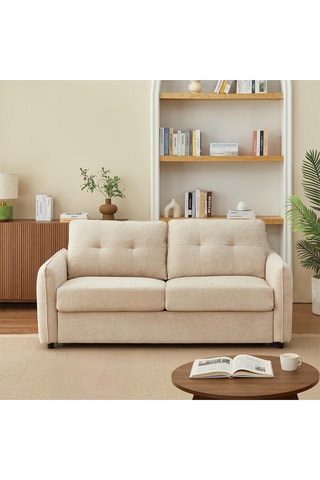 Canapé convertible en bois Impa -  Beige - 3 places - En polyester