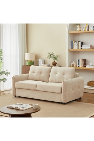 Canapé convertible en bois Impa -  Beige - 3 places - En polyester
