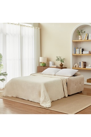 Canapé convertible en bois Impa -  Beige - 3 places - En polyester