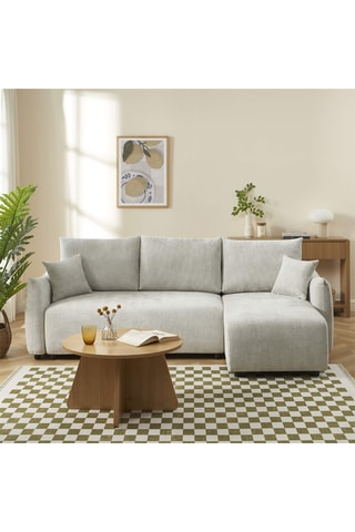 Canapé d'angle convertible  Nemea -  Gris - 4 places - En polyester