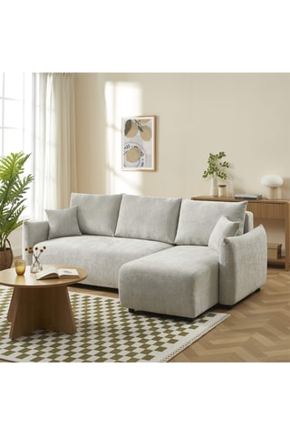 Canapé d'angle convertible  Nemea -  Gris - 4 places - En polyester