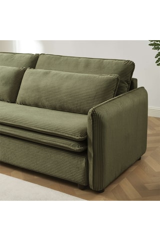 Canapé convertible  Cibola -  Vert - 3 places - En tissu velours côtelé