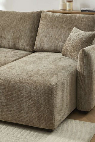 Canapé d'angle convertible  Nemea -  Marron - 4 places - En polyester