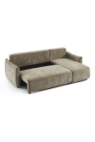 Canapé d'angle convertible  Nemea -  Marron - 4 places - En polyester