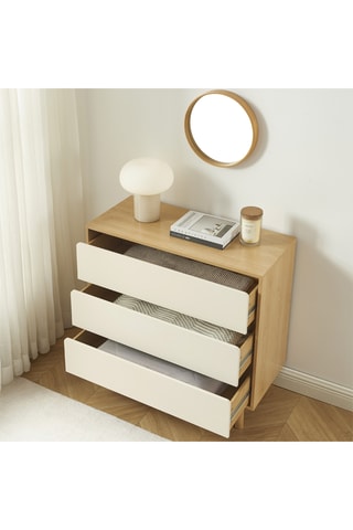 Commode 3 tiroirs  Thalia -  90 x 85 x 40 cm