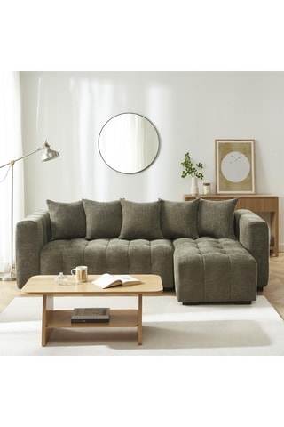 Canapé d’angle convertible  Levia -  Vert foncé - 4 places - En tissu