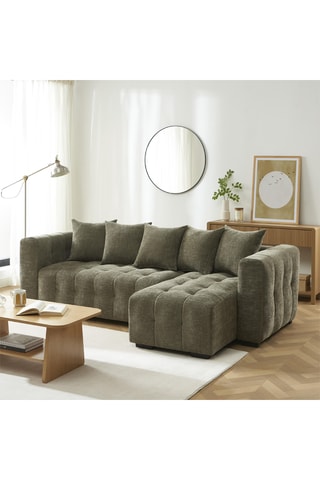 Canapé d’angle convertible  Levia -  Vert foncé - 4 places - En tissu