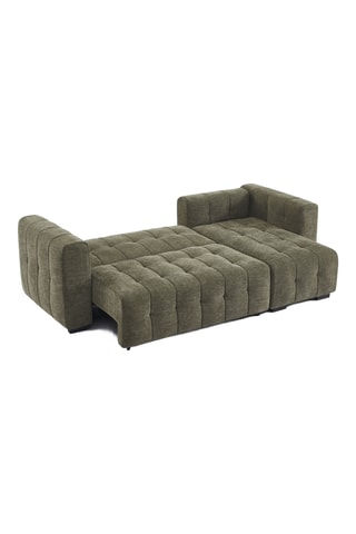 Canapé d’angle convertible  Levia -  Vert foncé - 4 places - En tissu