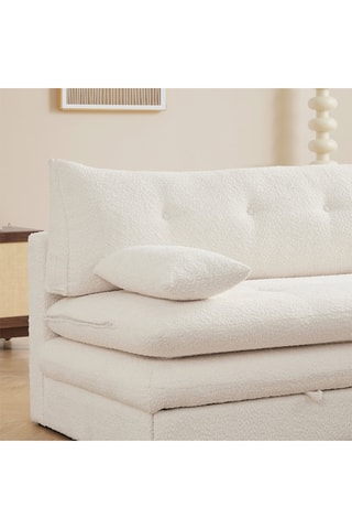 Canapé convertible  Kiara -  Beige - 3 places - En polyester