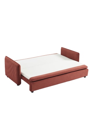Canapé convertible  Cibola -  Rouge brique - 3 places - En tissu velours côtelé