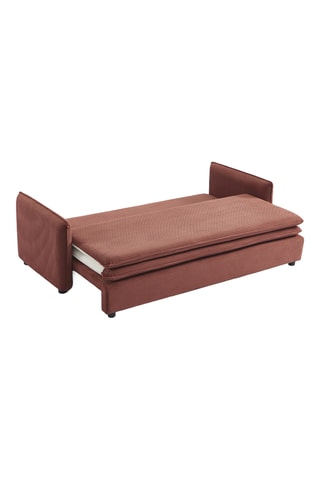 Canapé convertible  Cibola -  Rouge brique - 3 places - En tissu velours côtelé