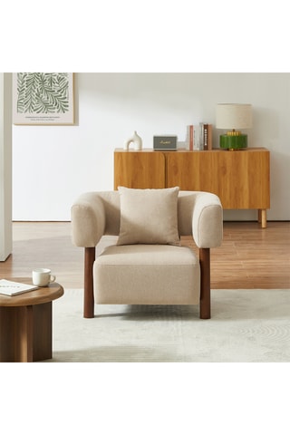 Fauteuil  Brazza -  Beige -  En polyester