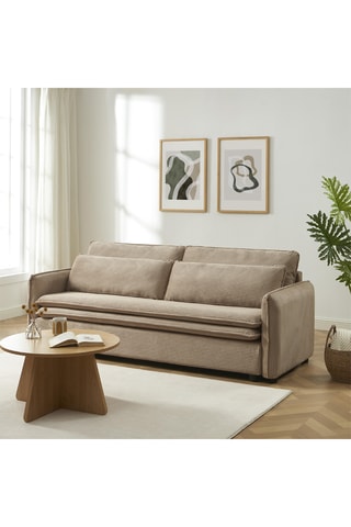 Canapé convertible  Cibola -  Taupe - 3 places - En tissu velours côtelé