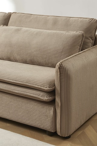 Canapé convertible  Cibola -  Taupe - 3 places - En tissu velours côtelé