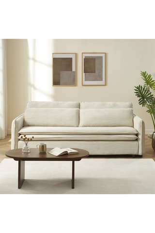 Canapé convertible  Cibola -  Beige - 3 places - En tissu velours côtelé