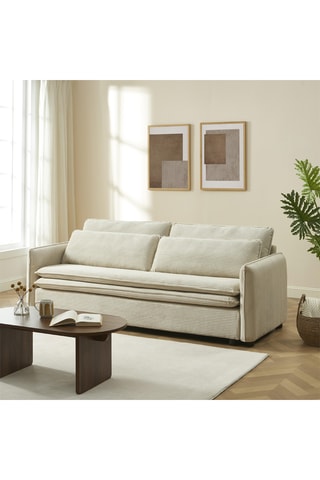 Canapé convertible  Cibola -  Beige - 3 places - En tissu velours côtelé