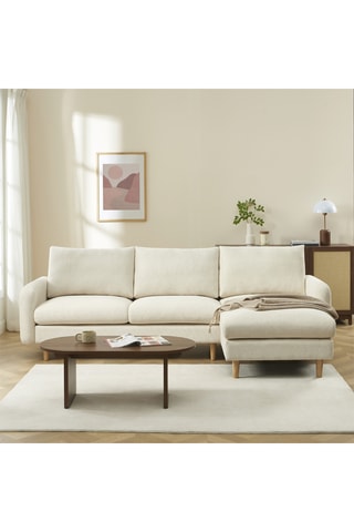 Canapé d'angle réversible  Caliba -  Beige - 4 places - En polyester