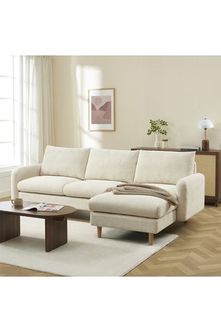 Canapé d'angle réversible  Caliba -  Beige - 4 places - En polyester
