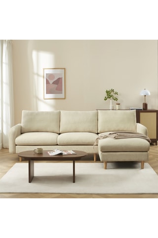 Canapé d'angle réversible Caliba -  Taupe - 4 places - En polyester