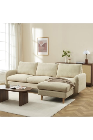 Canapé d'angle réversible Caliba -  Taupe - 4 places - En polyester