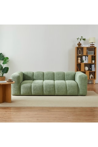 Canapé en bois massif  Tasta -  Vert d’eau - 3 places - En tissu