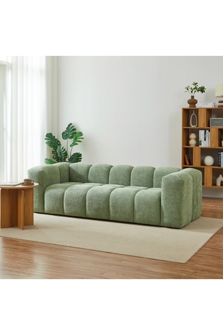 Canapé en bois massif  Tasta -  Vert d’eau - 3 places - En tissu