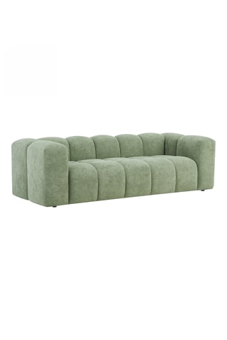 Canapé en bois massif  Tasta -  Vert d’eau - 3 places - En tissu